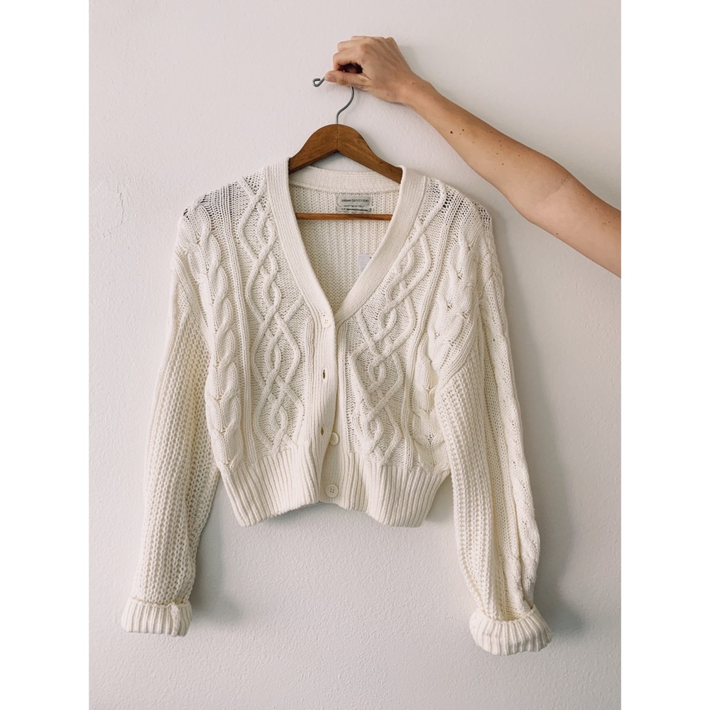 White knit sweater